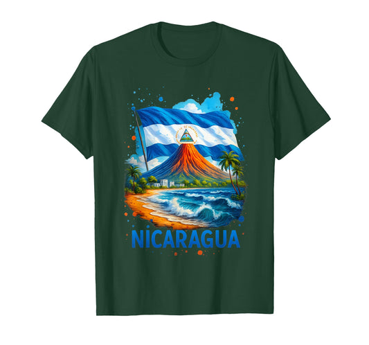 Nicaragua Flag Hispanic Heritage Month Nicaraguan Men Women T-Shirt