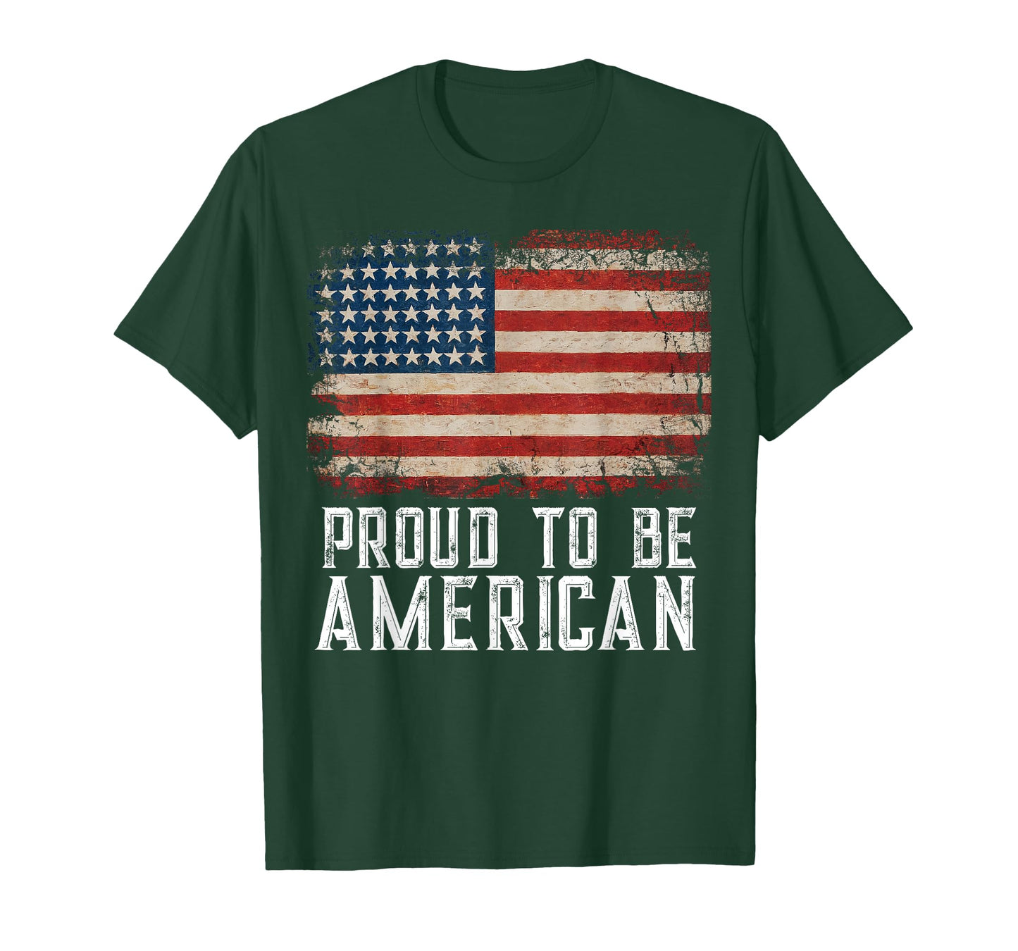 Patriotic USA Flag Proud to Be American Citizen Veteran T-Shirt