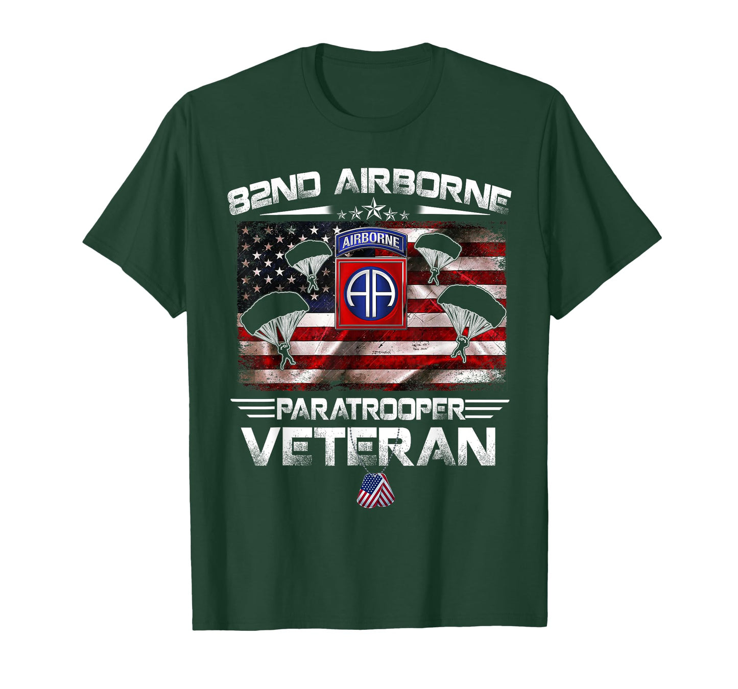 82nd Airborne Paratrooper Veteran Flag T-Shirt, Veterans Day T-Shirt