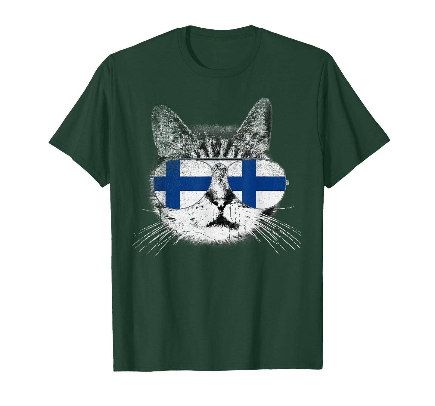 Finnish Finland Flag Country Roots Cat Lover Pride Gift T-Shirt