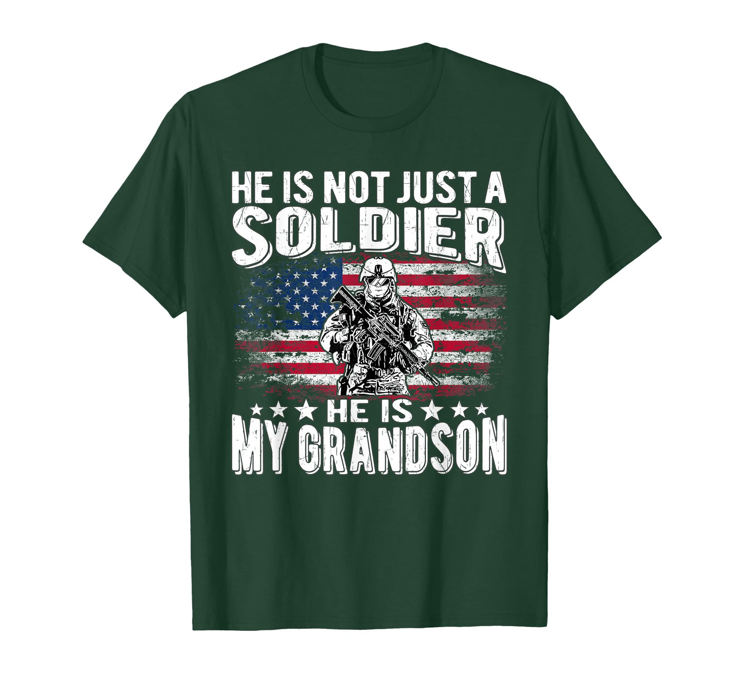 My Grandson Is A Soldier - Patriotic Proud Army Grandparent Women Men T-Shirt