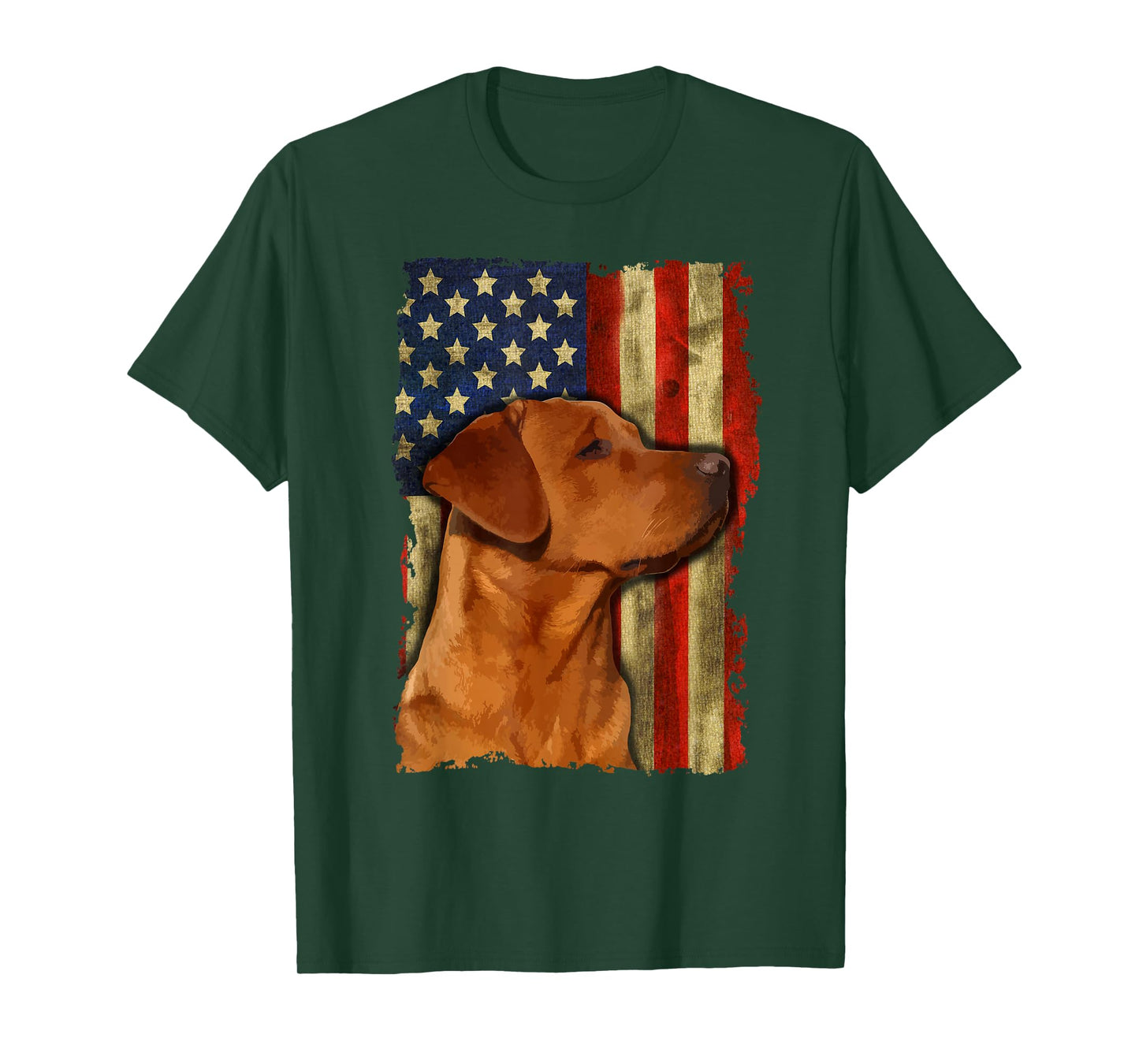 Foxred Labrador Retriever US Flag Fox Red Labrador Dog Lover T-Shirt