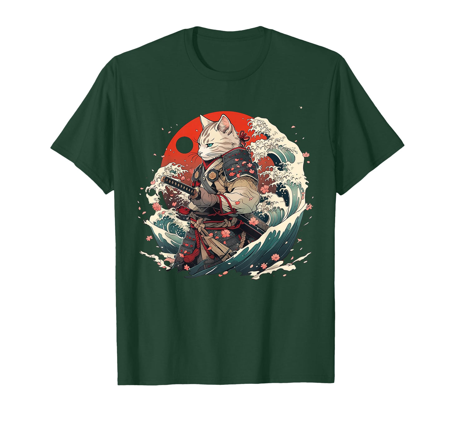 Japanese Samurai Cat Tattoo, Vintage Ninja Cat T-Shirt