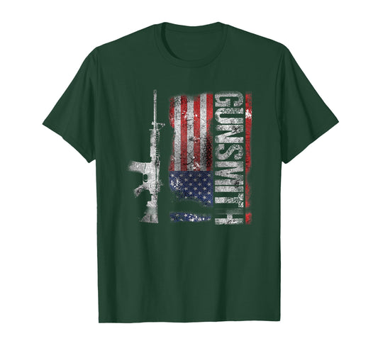 Gunsmith T-shirt American USA Flag Gunsmithing Gift T-Shirt