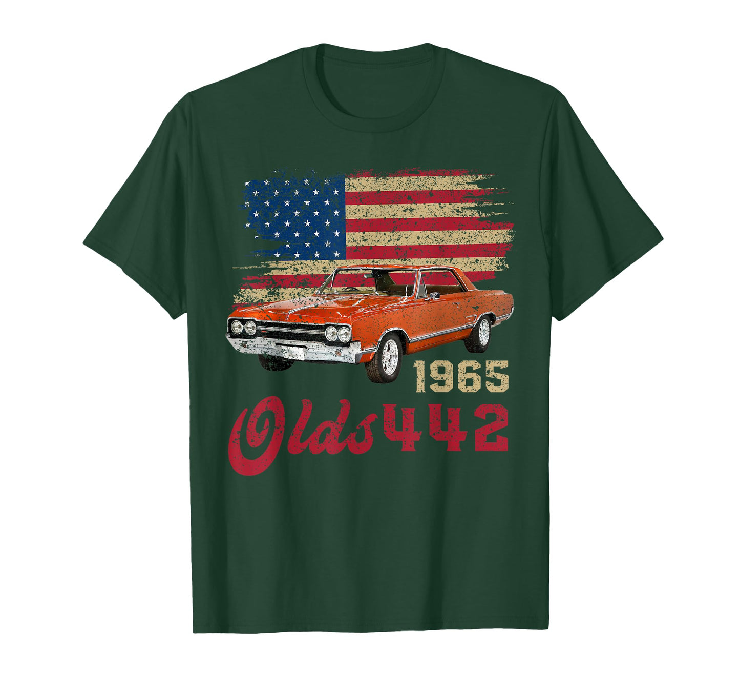 Jersey Style Olds 442 65 1965 Loves Old School Muscle Cars T-Shirt