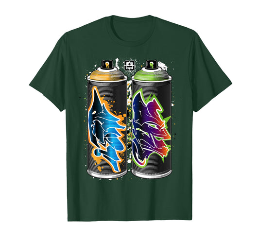 Graffiti Fat Cap Spray Paint Cans - The Pillars of Urban Art T-Shirt