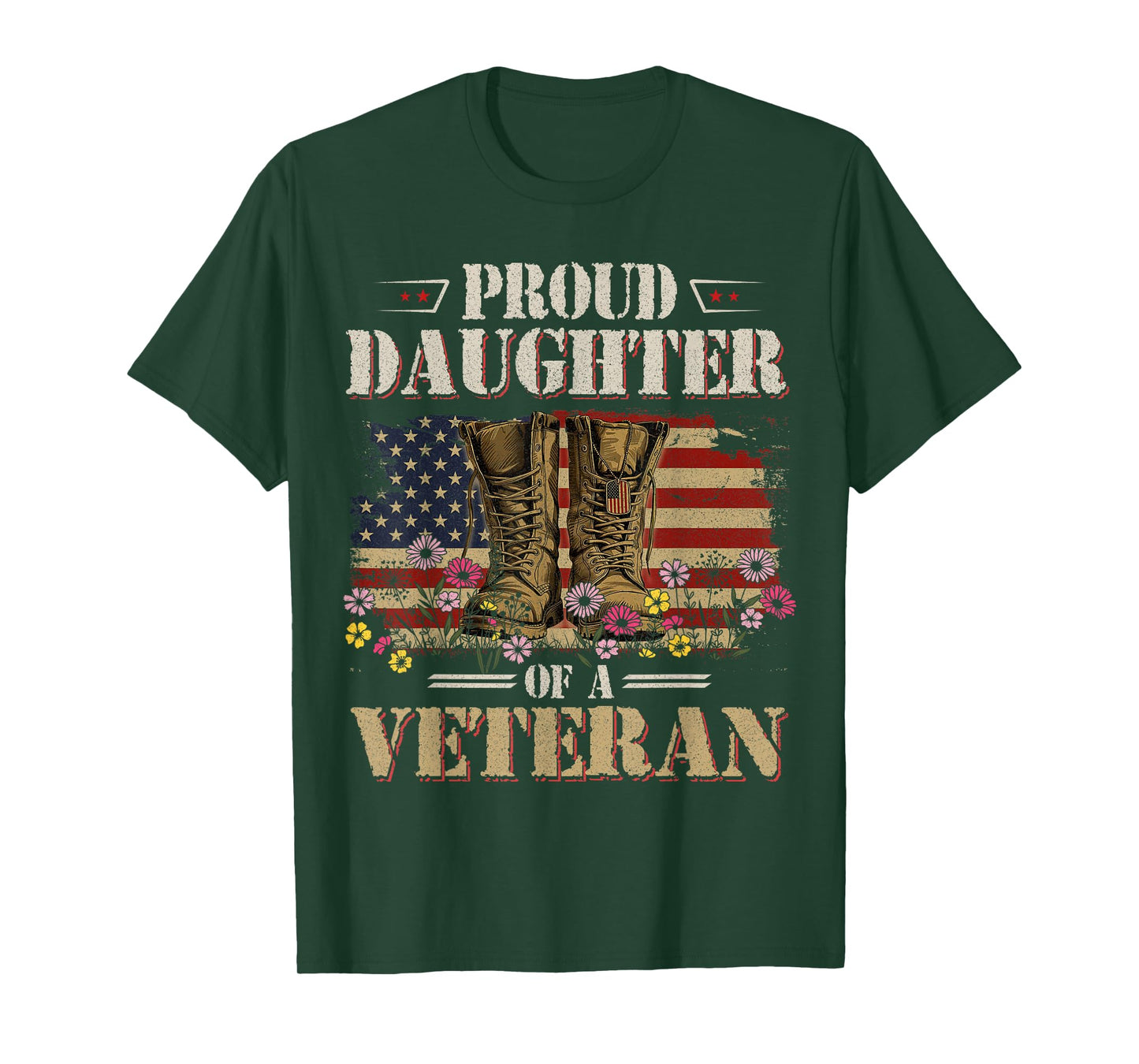 Proud Daughter of A Veteran American Flag Military Gifts T-Shirt