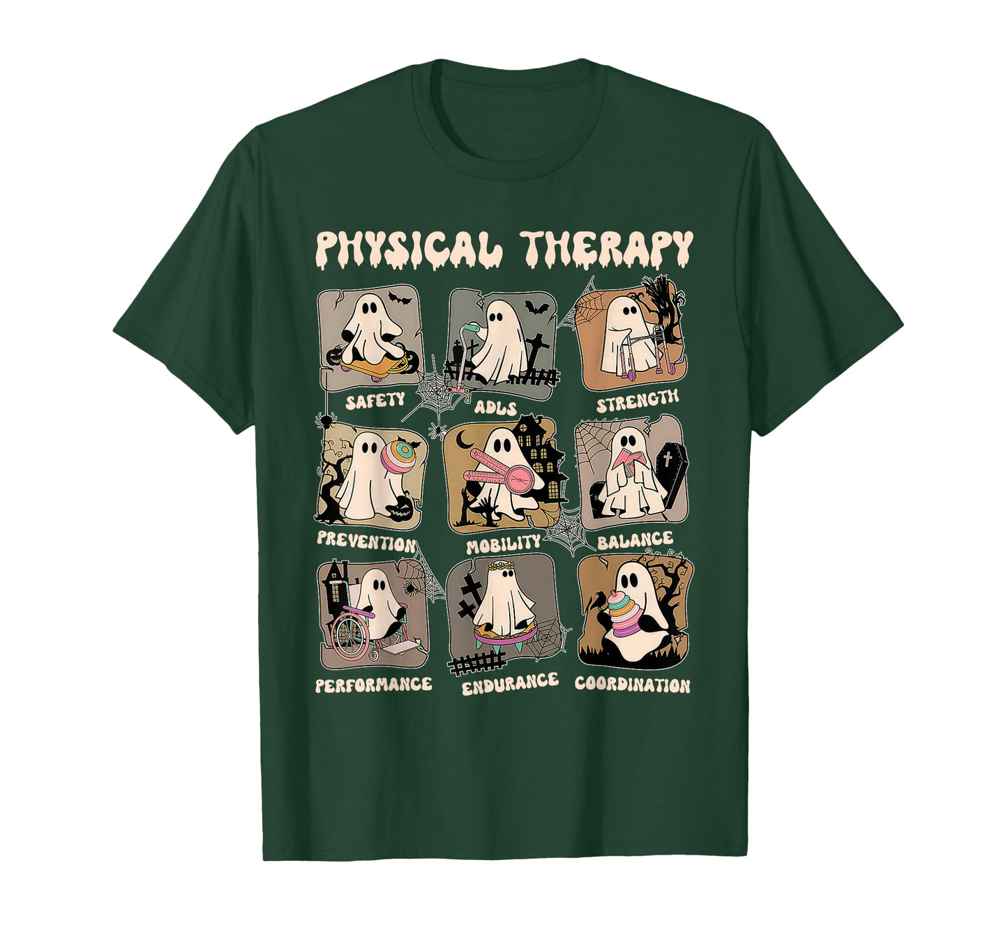 Cute Ghost Physical Therapy PT Physical Therapist Halloween T-Shirt