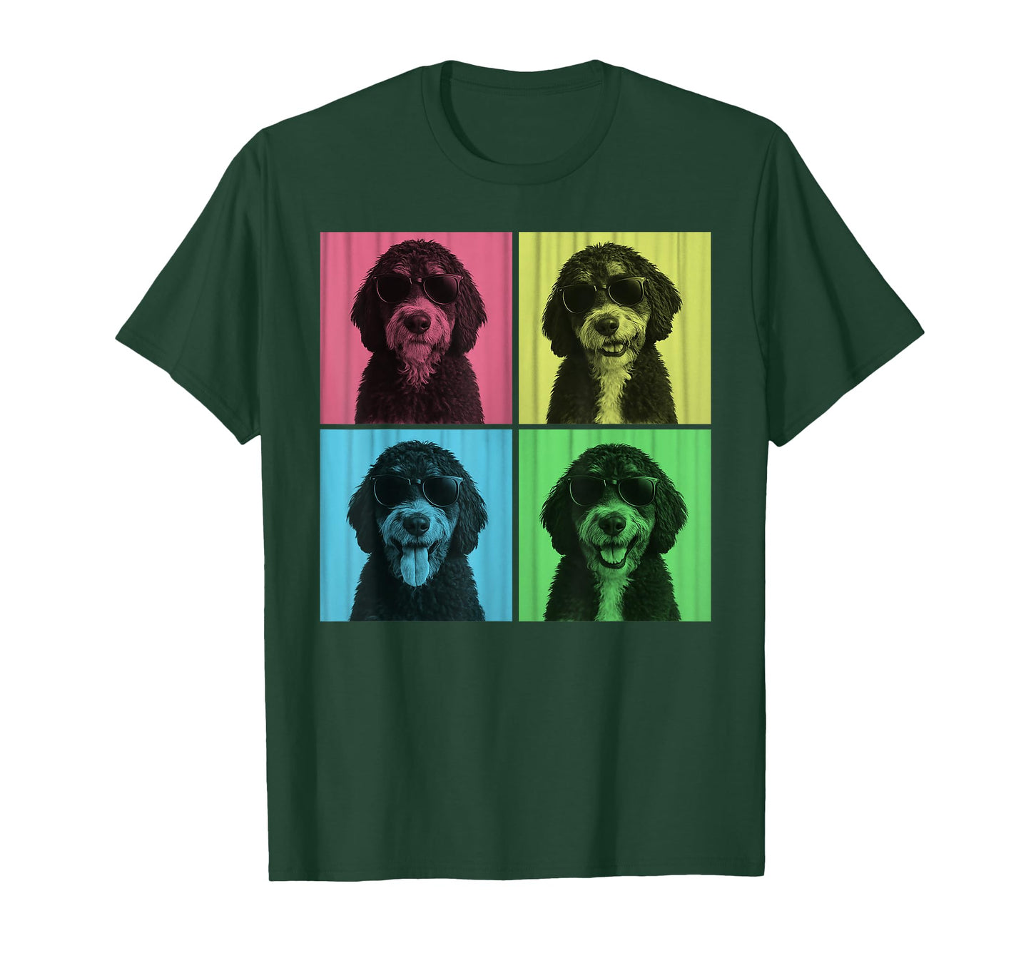 Bernedoodle Pop Art Funny Dog Lover Doodle Dog Photo Booth T-Shirt