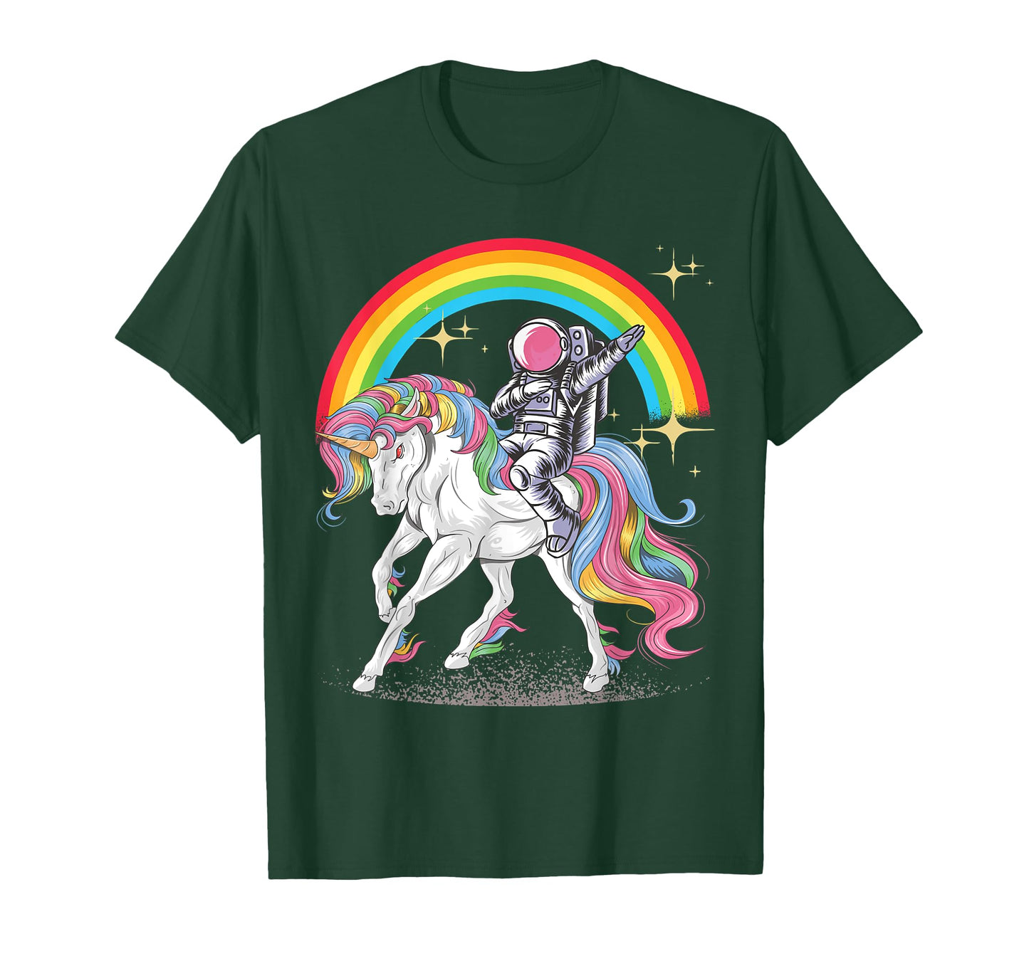 Dabbing Astronaut riding Unicorn Rainbow T-Shirt