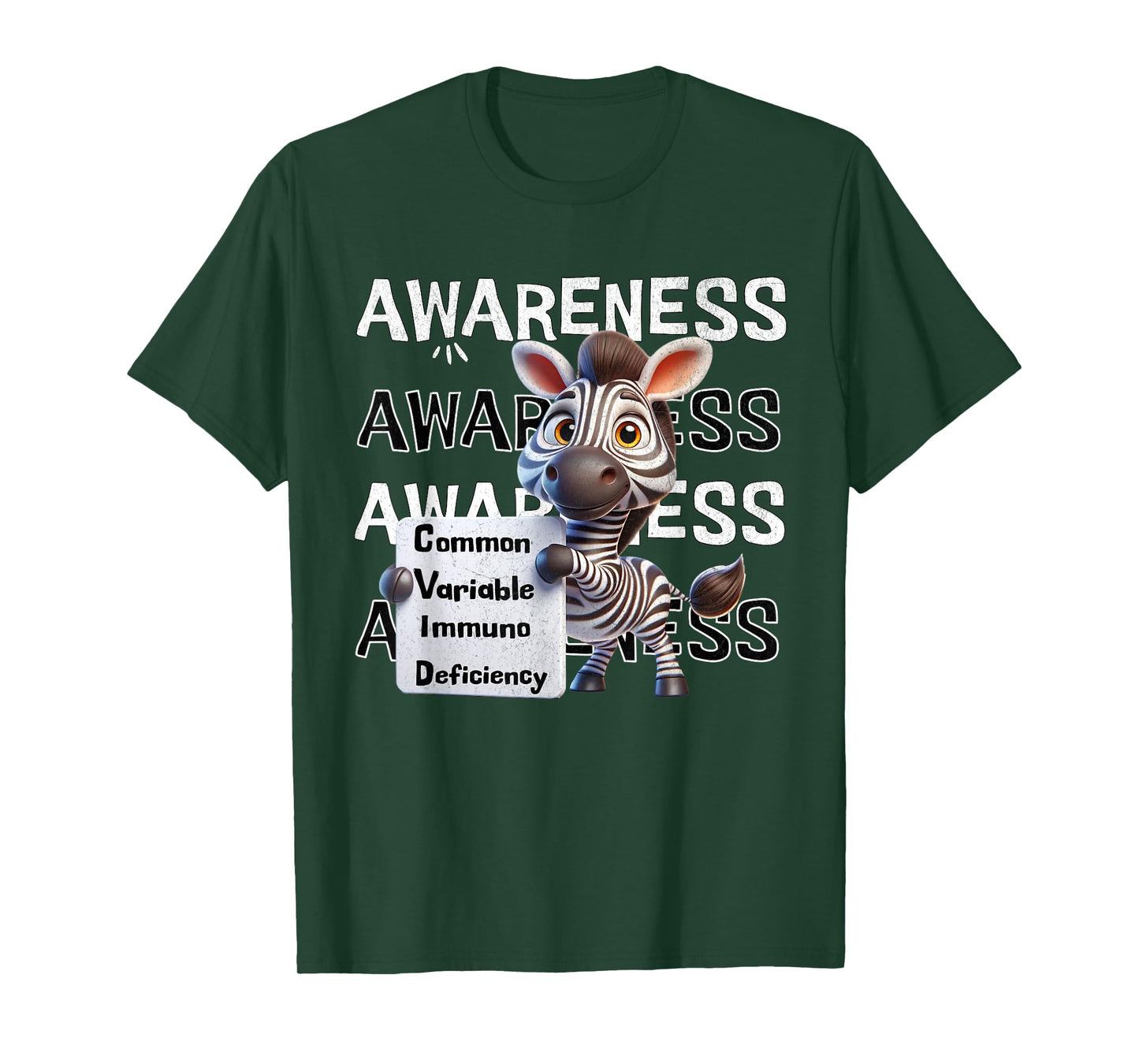 Common variable immunodeficiency CVID awareness zebra T-Shirt