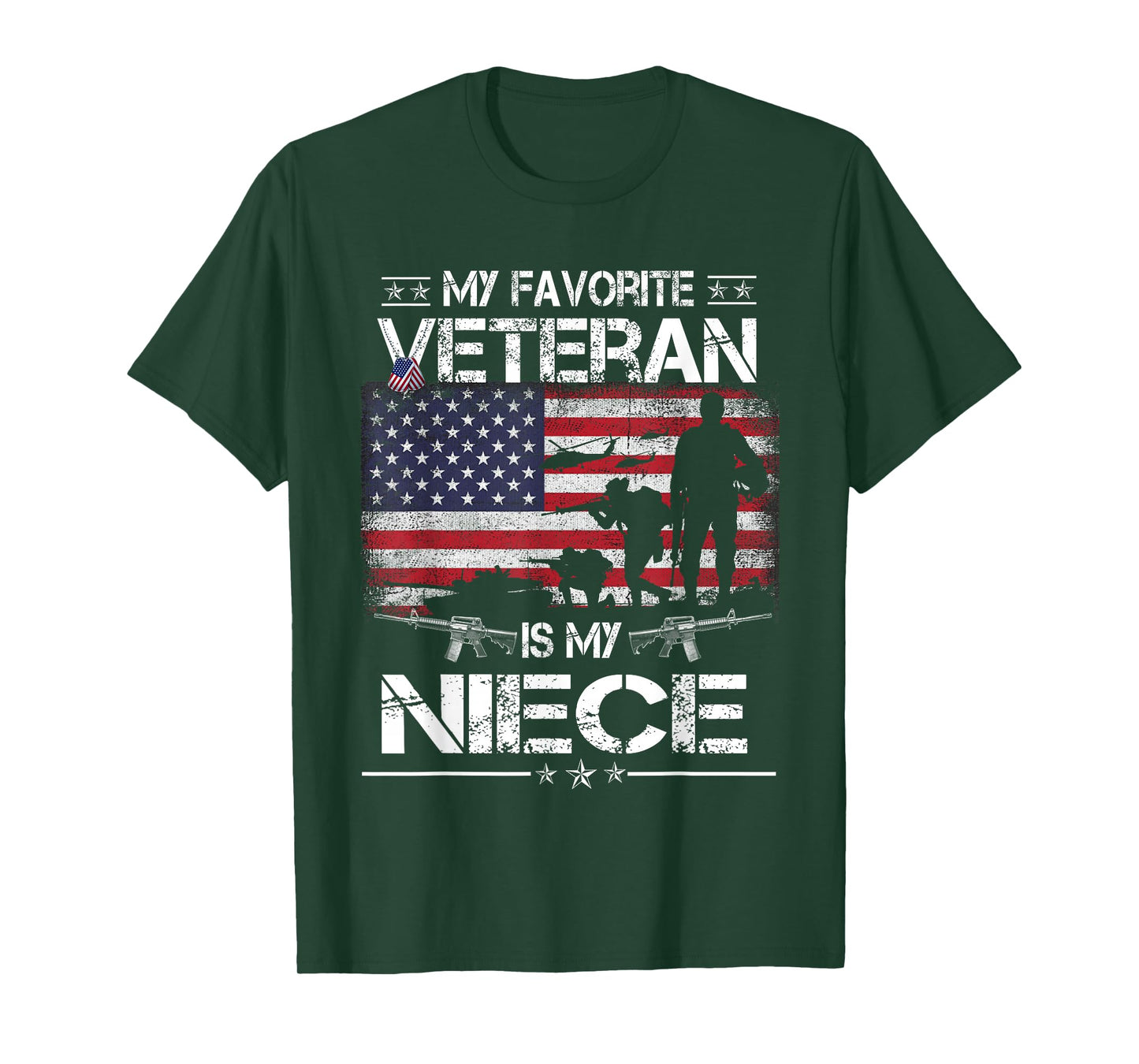 My Favorite Veteran Is My Niece - Flag Mother Veterans Day T-Shirt