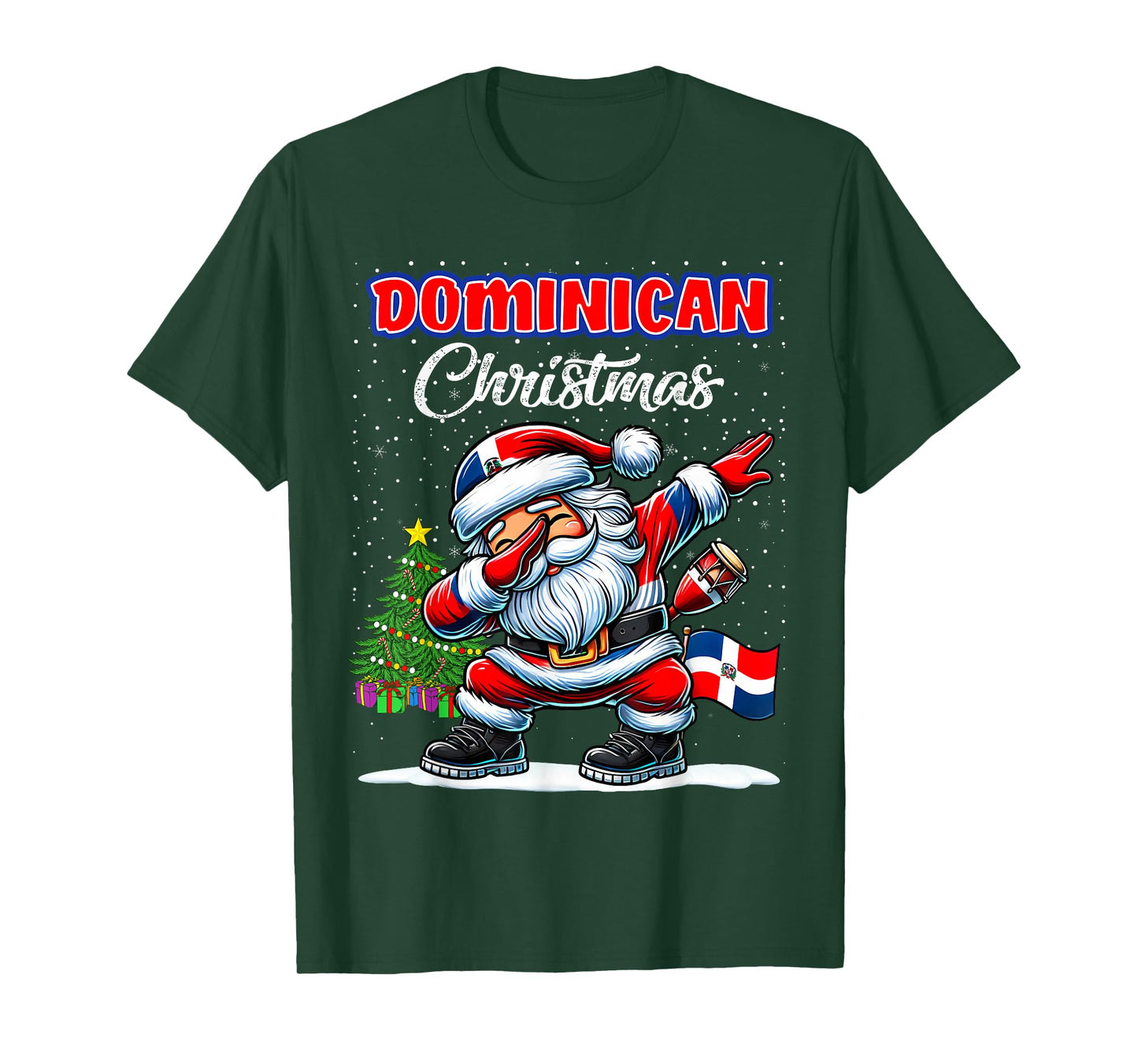 Dominican Republic Dabbing Santa Christmas Dominican T-Shirt