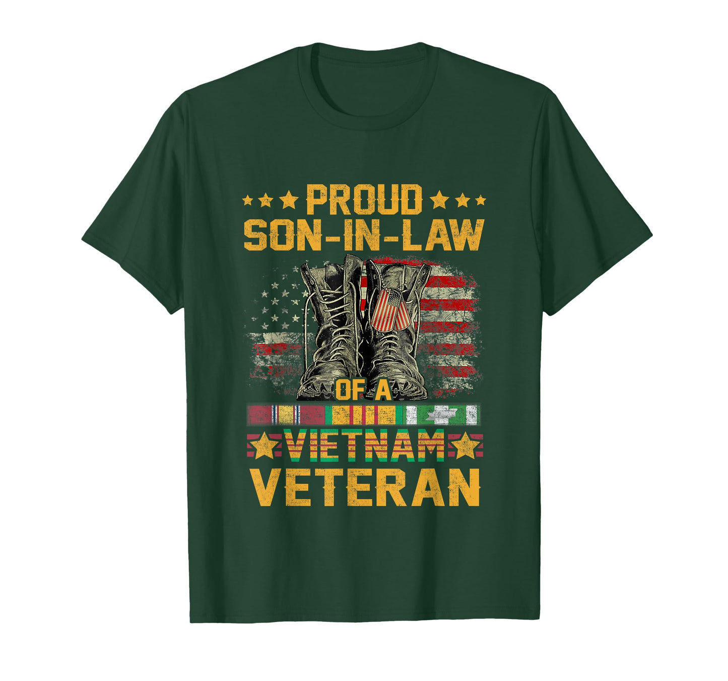 Proud Son-In-Law Of A Vietnam Veteran Flag American USA T-Shirt