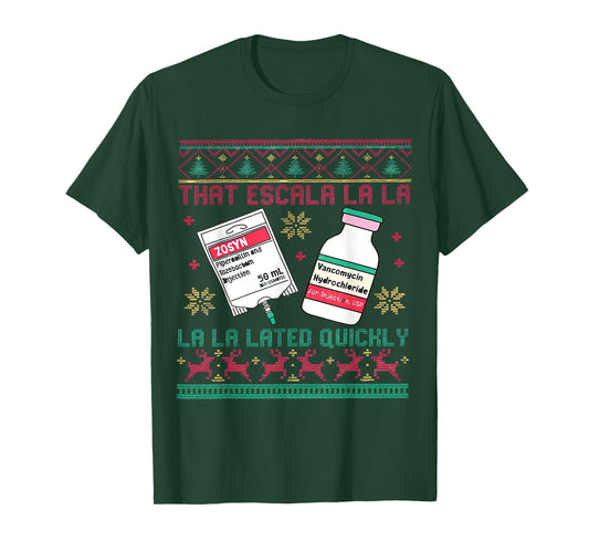 Antibiotic Christmas ICU Nurse Emergency Department Costume T-Shirt