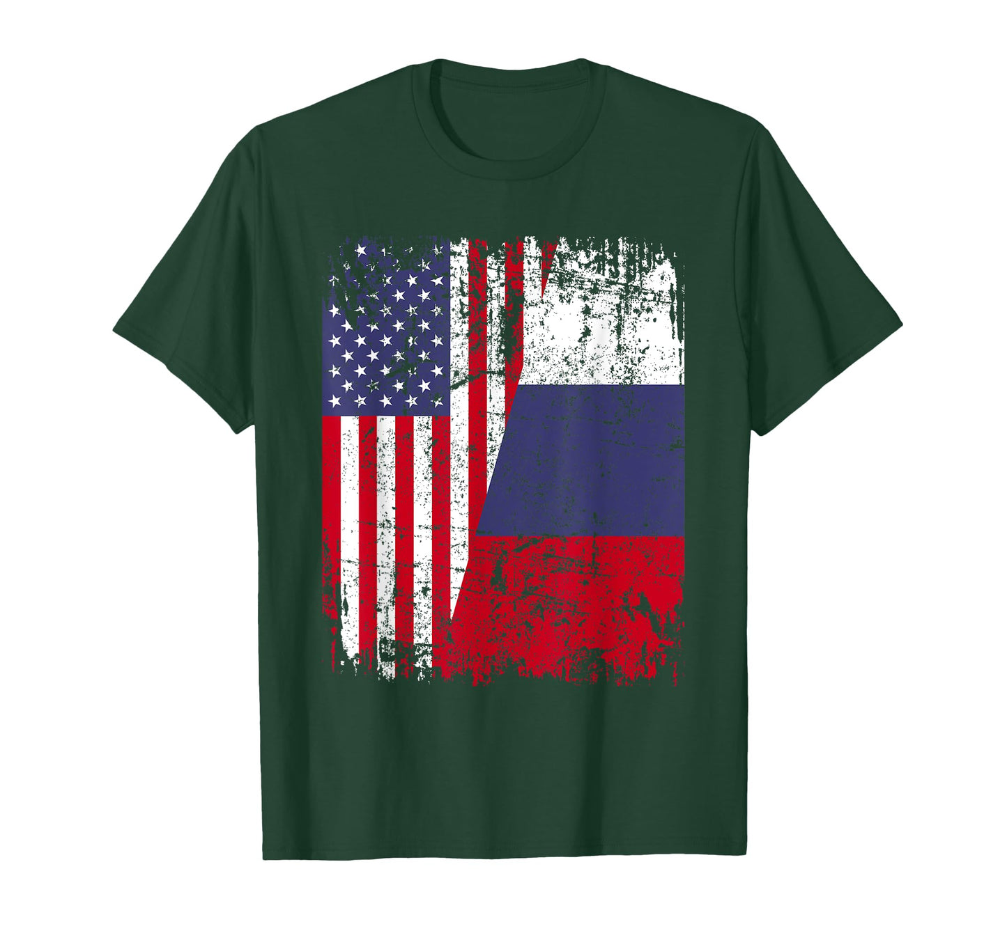 RUSSIAN ROOTS | Half American Flag | RUSSIA Women Kids Men T-Shirt