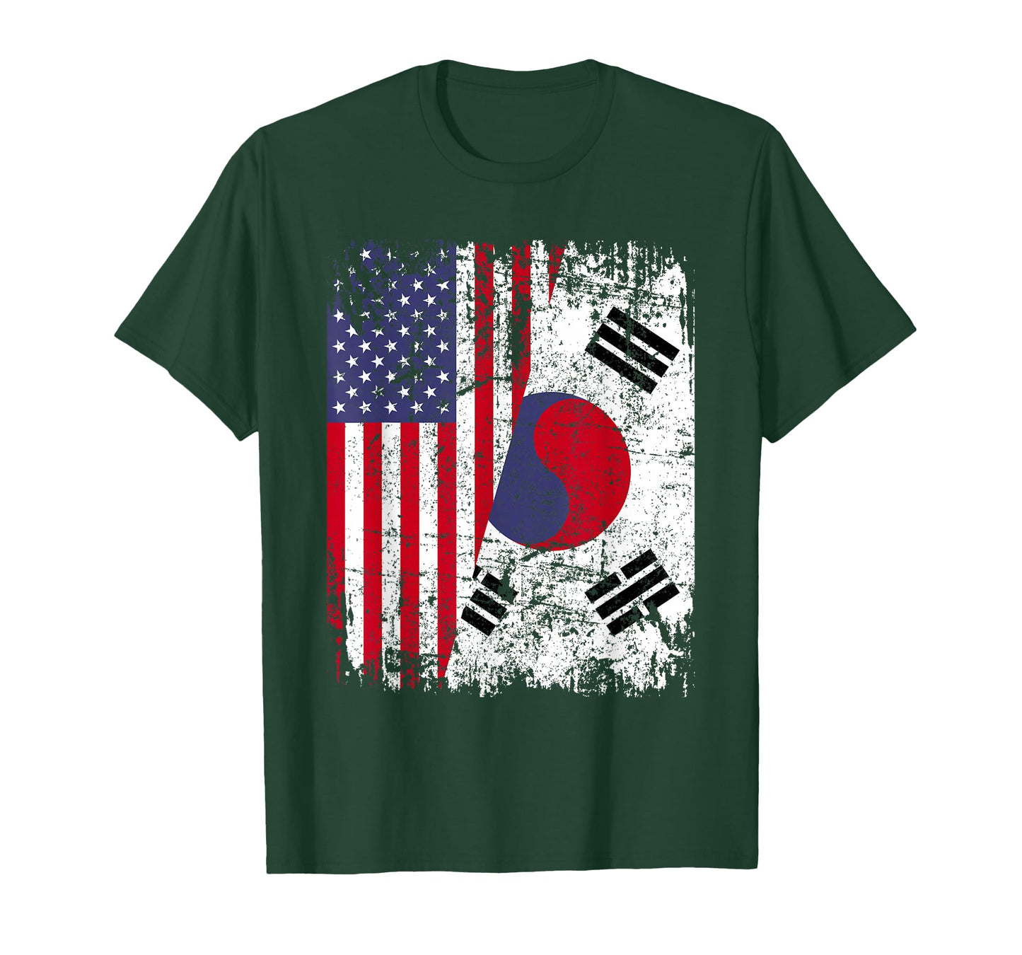 SOUTH KOREAN ROOTS | Half American Flag | SOUTH KOREA T-Shirt for Women Girls Kids Men