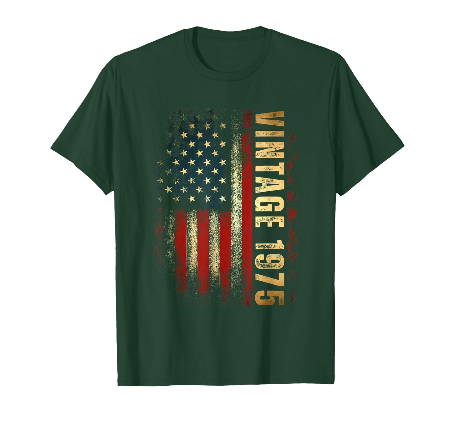 Vintage 1975 American Flag 50th Birthday 50 Years Old Men T-Shirt