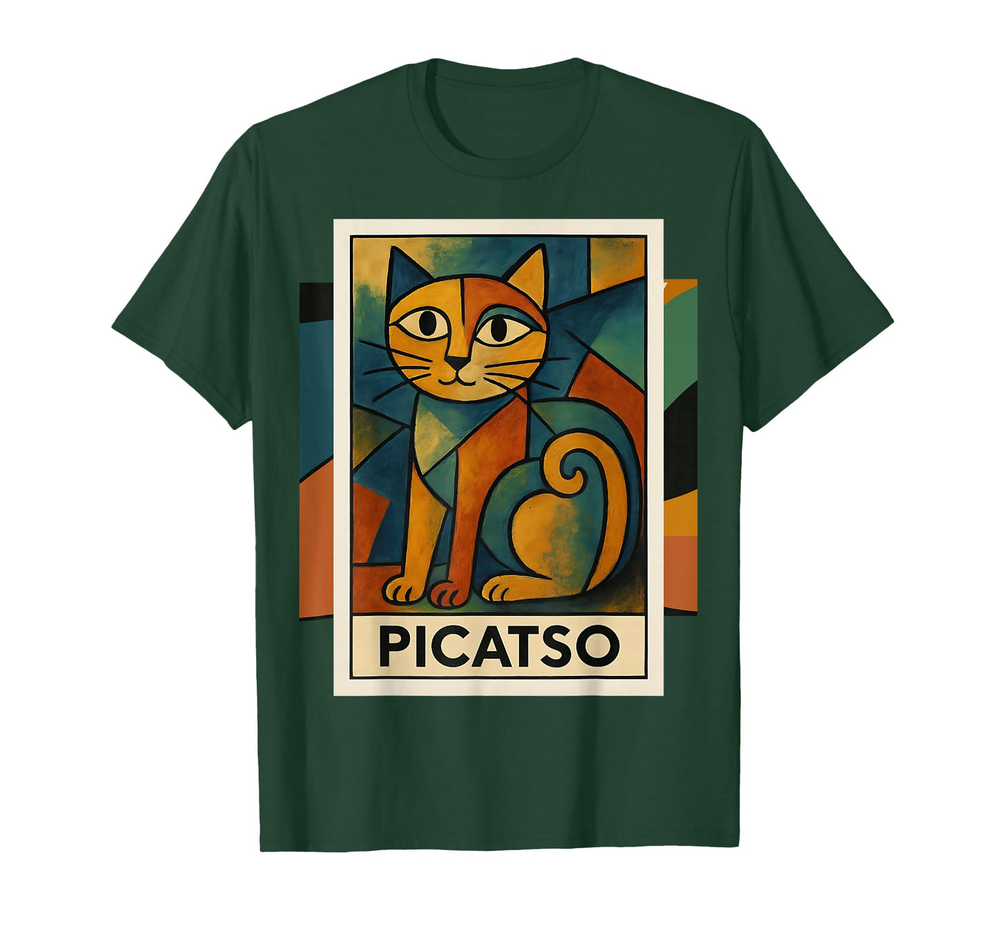 Picatso Cat – Vintage Cubist Art-Inspired Design T-Shirt