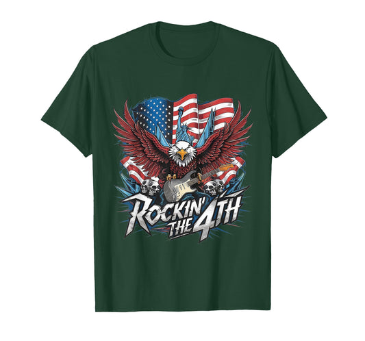 Freedom Rock USA Eagle Vintage Retro Band Concert 4th July T-Shirt