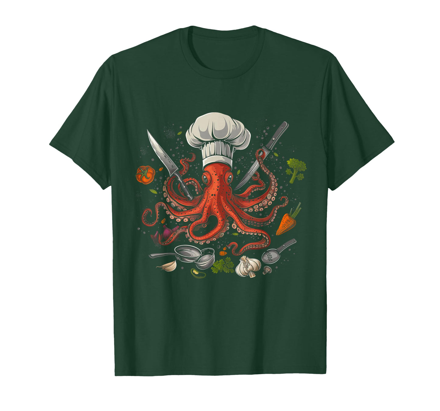 Chef Octopus Octopus Funny Cooking Sous Chef Cook T-Shirt