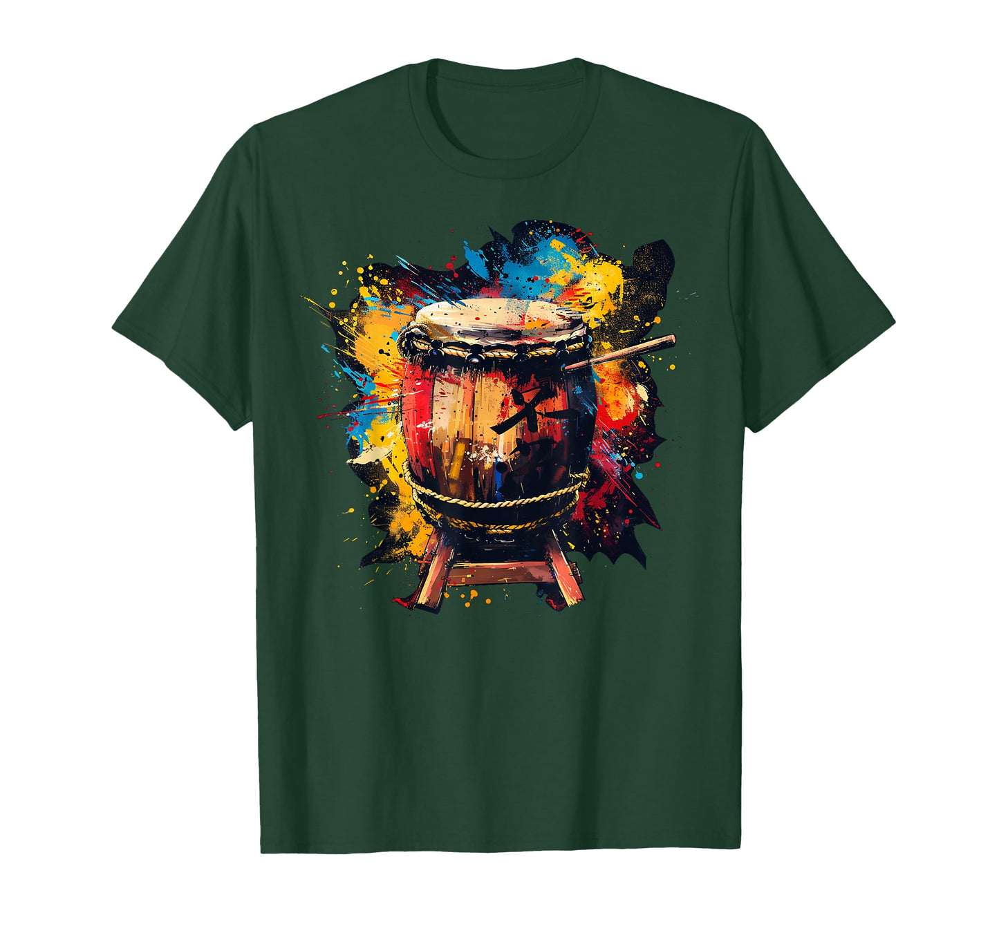 Taiko Drum instrument on colorful painted Taiko Drum T-Shirt