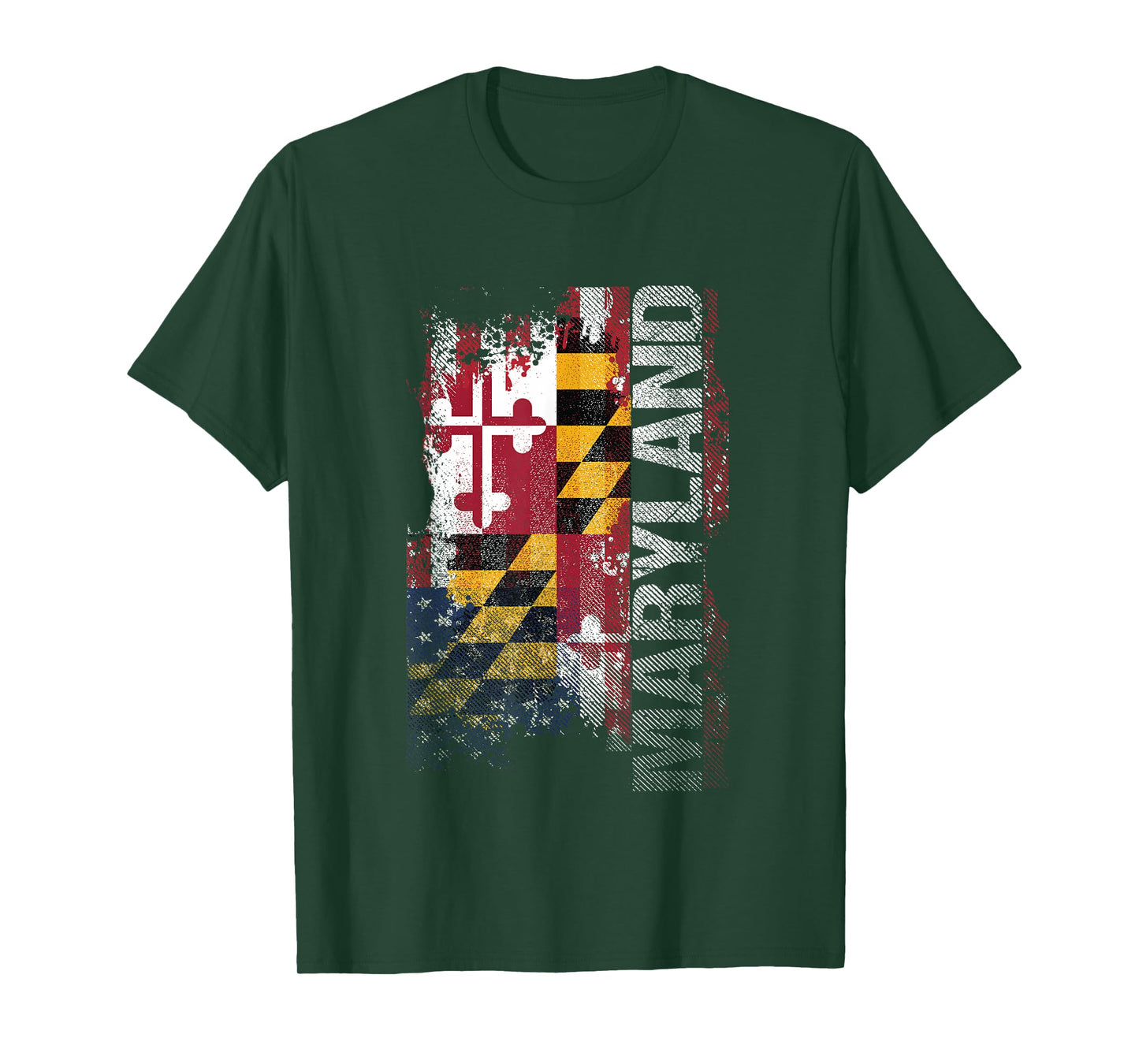 Maryland State USA Flag Souvenir Gift T-Shirt