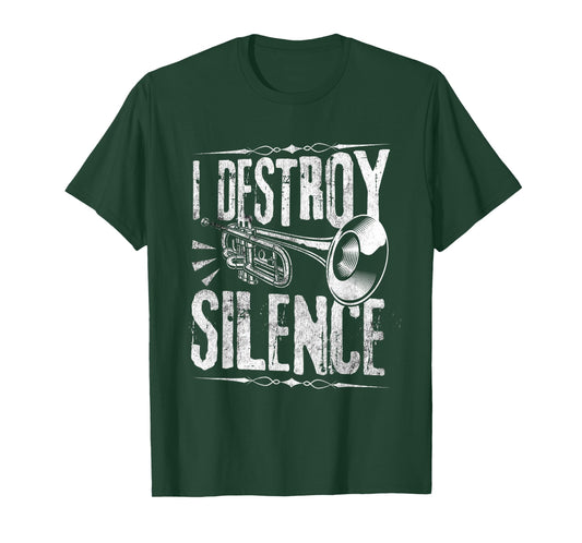 I Destroy Silence Trumpet Jazz Marching Band Outfit T-Shirt