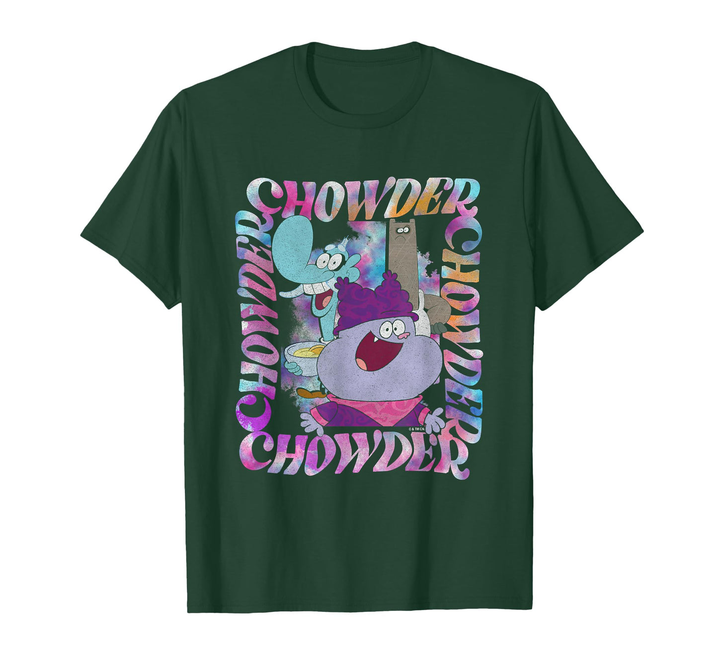 Chowder Mung & Shnitzel Vintage Wavy Text Portrait T-Shirt