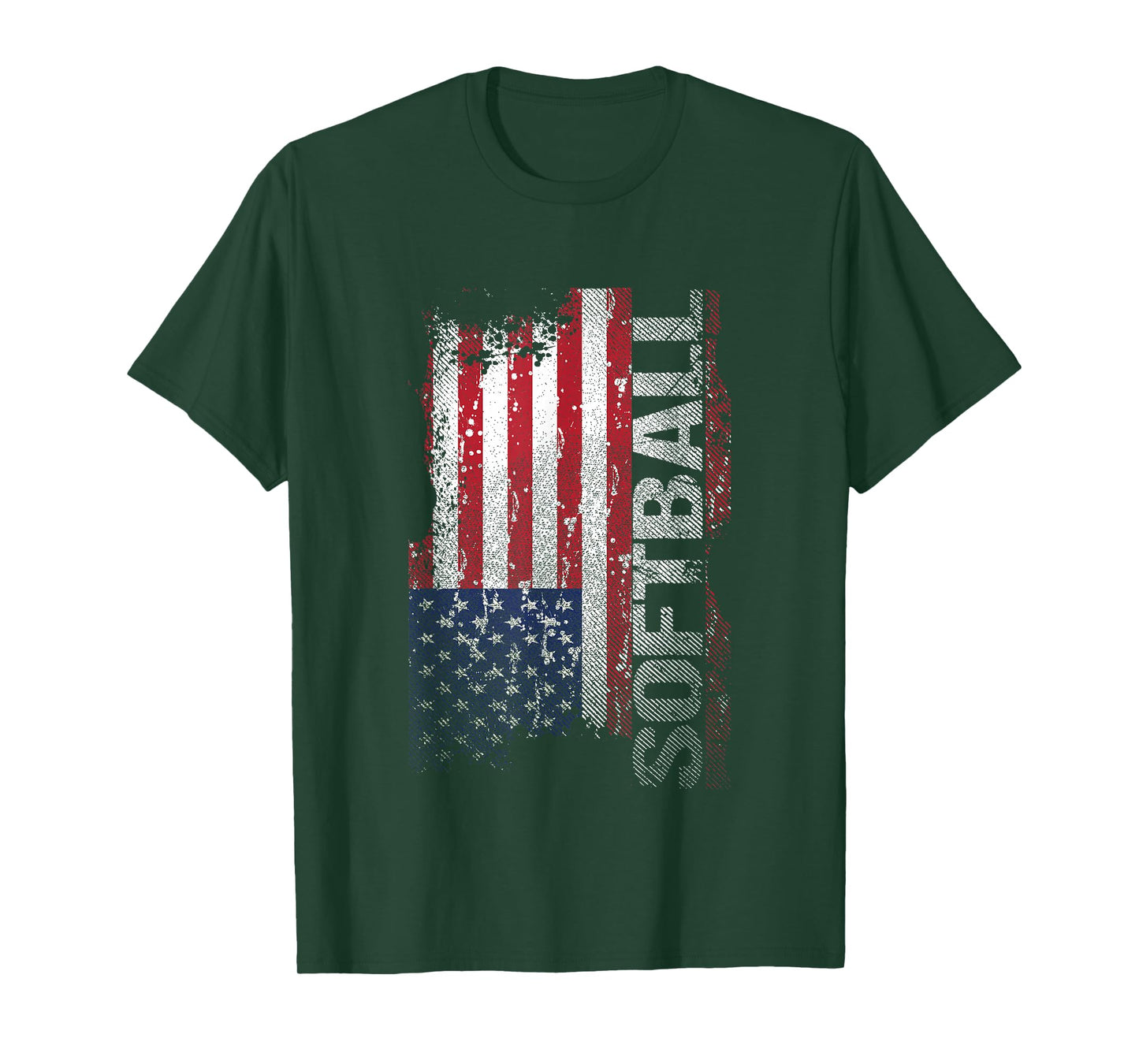 USA Flag Softball Player T-Shirt Gift T-Shirt