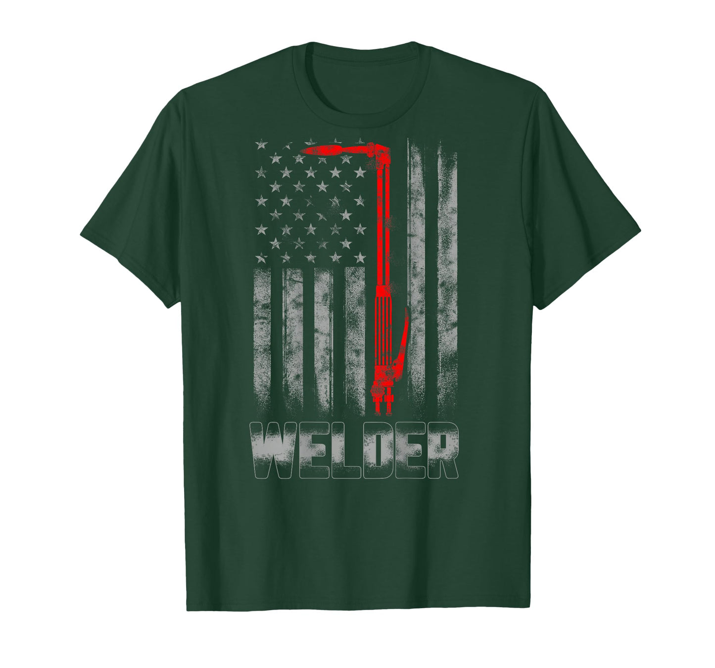 Welder Red line American Flag Shirt USA Patriotic Welder T-Shirt