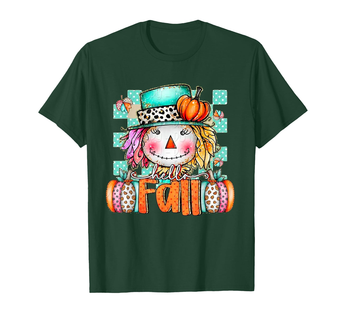 Cute Scarecrow Pumpkin Thanksgiving Halloween Hello Fall T-Shirt