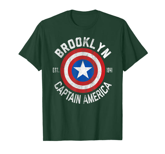 Marvel Comics Retro Classic Captain America Brooklyn Shield T-Shirt