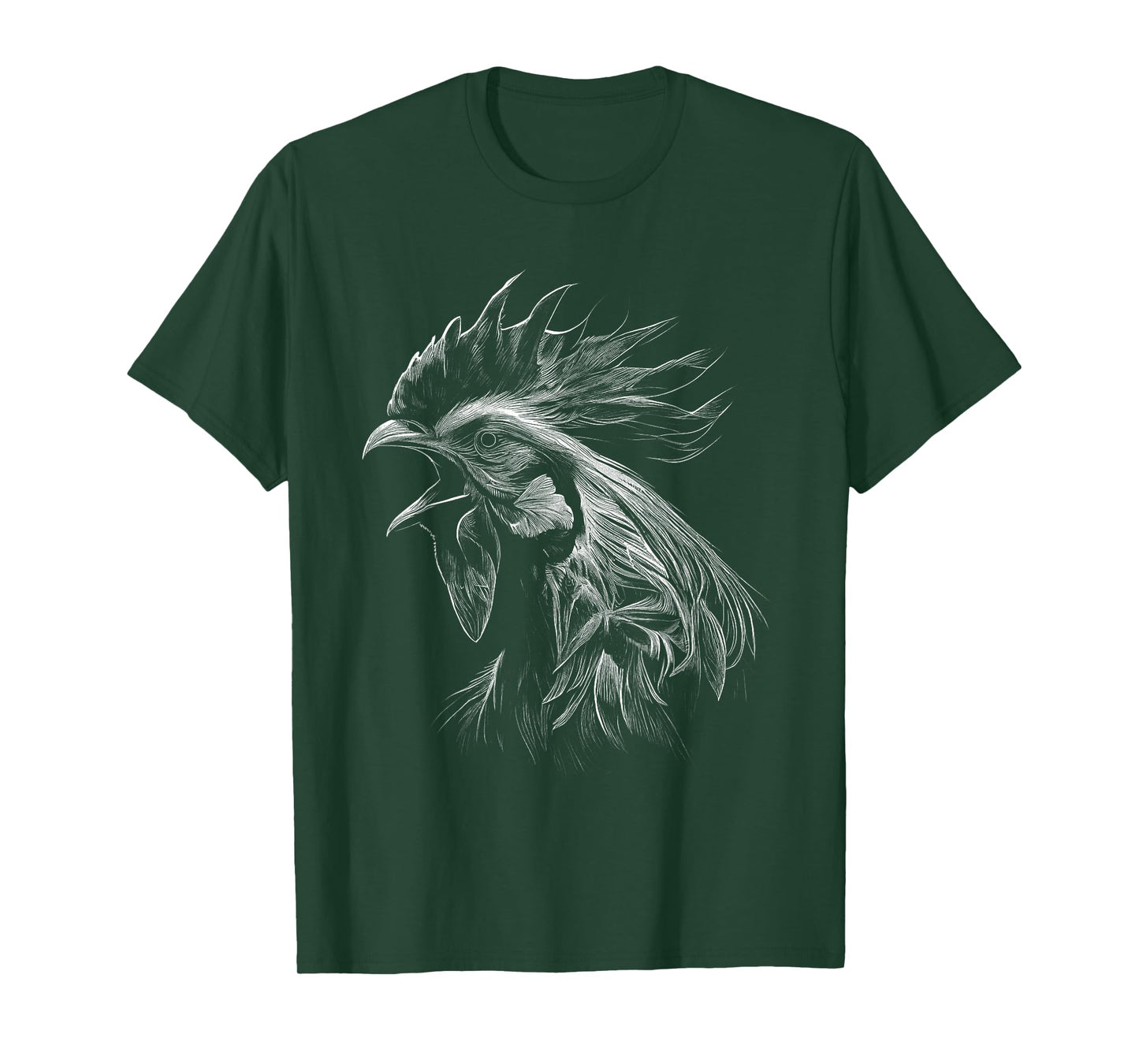 Crowing Rooster Drawing Love T-Shirt