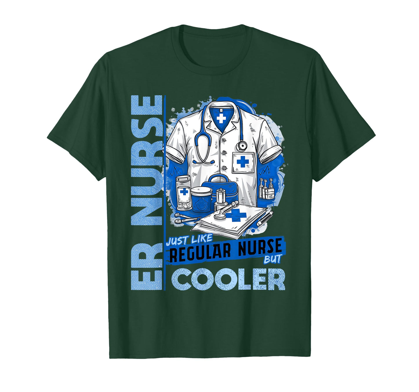 Cool ER Nurse Apparel Unisex Healthcare Professionals ER Nurse T-Shirt Black Small Modern Classic U-Neck Short Sleeve Humorous ER Nurse Design