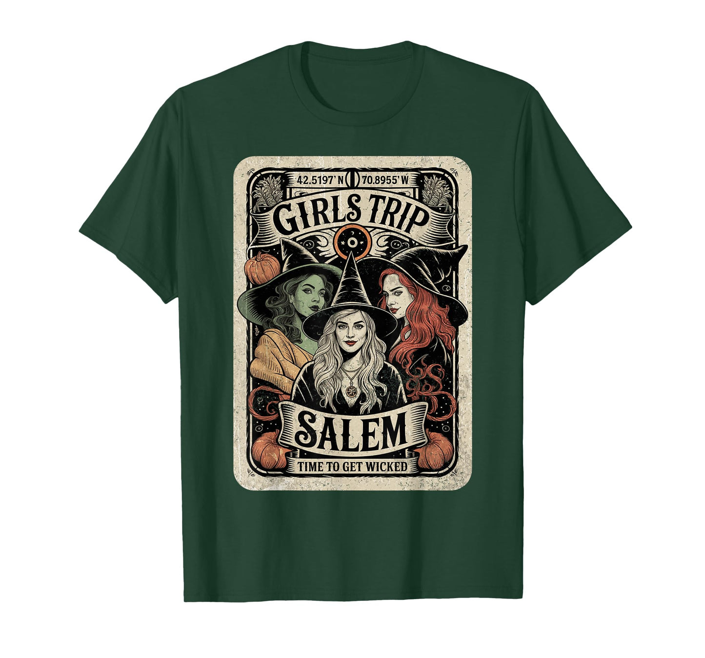 Girls Trip Salem Time to Get Wicked Salem 1692 Halloween T-Shirt