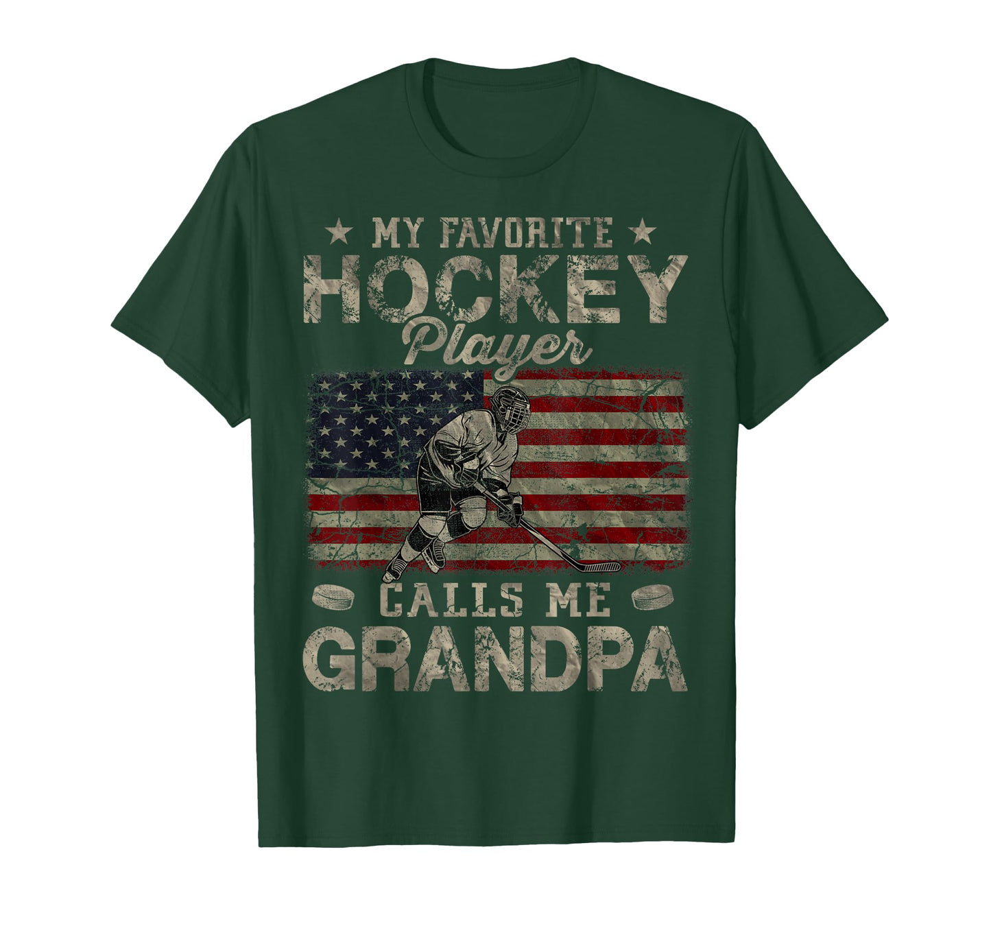 My Favorite Hockey Player Calls Me Grandpa Father's Day T-Shirt