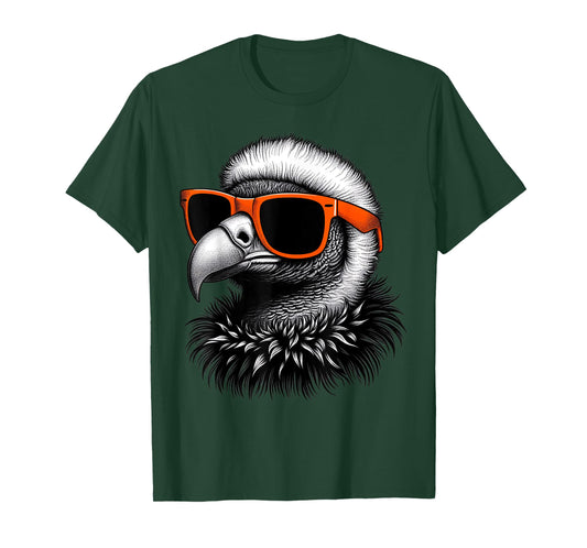 Cool Condor Bird Wearing Sunglasses Graphic Art T-Shirt