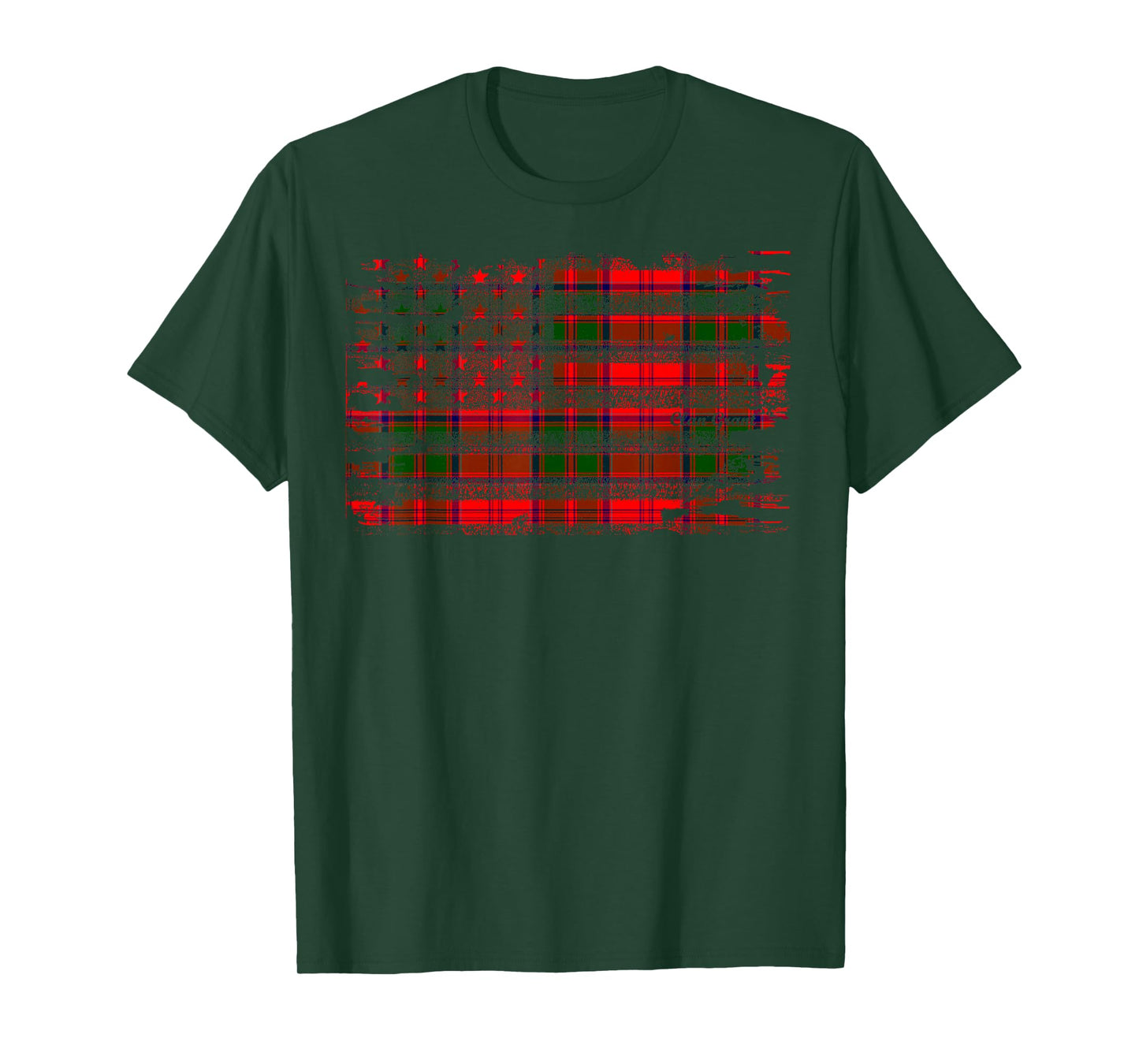 Clan Grant American Flag Scottish Tartan Shirt T-Shirt