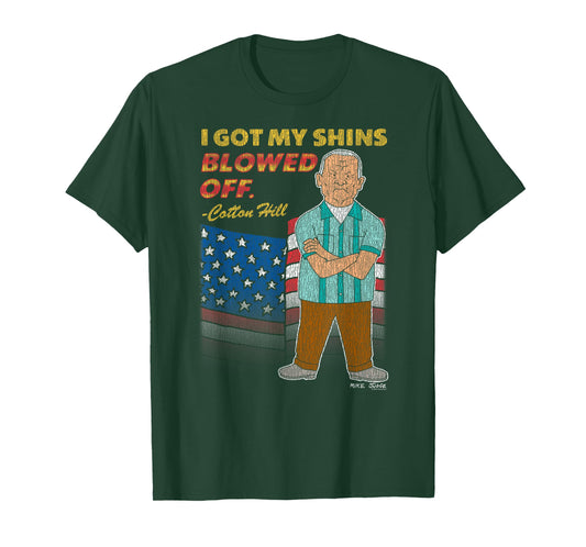 King of the Hill Got My Shins Blown Off Cotton Hill Cartoon T-Shirt