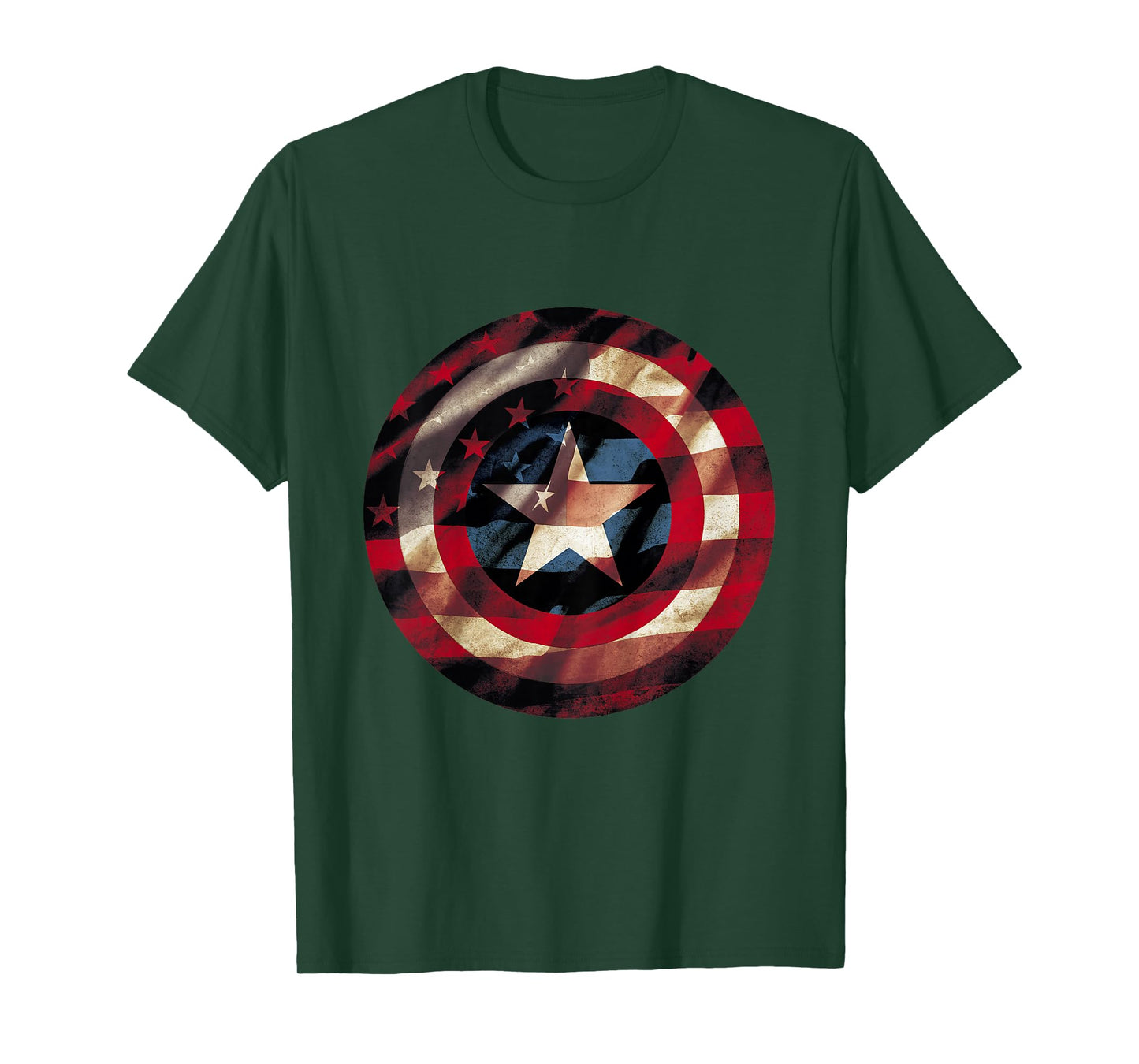 Kids Marvel Captain America Shield Flag Kids Graphic T-Shirt T-Shirt