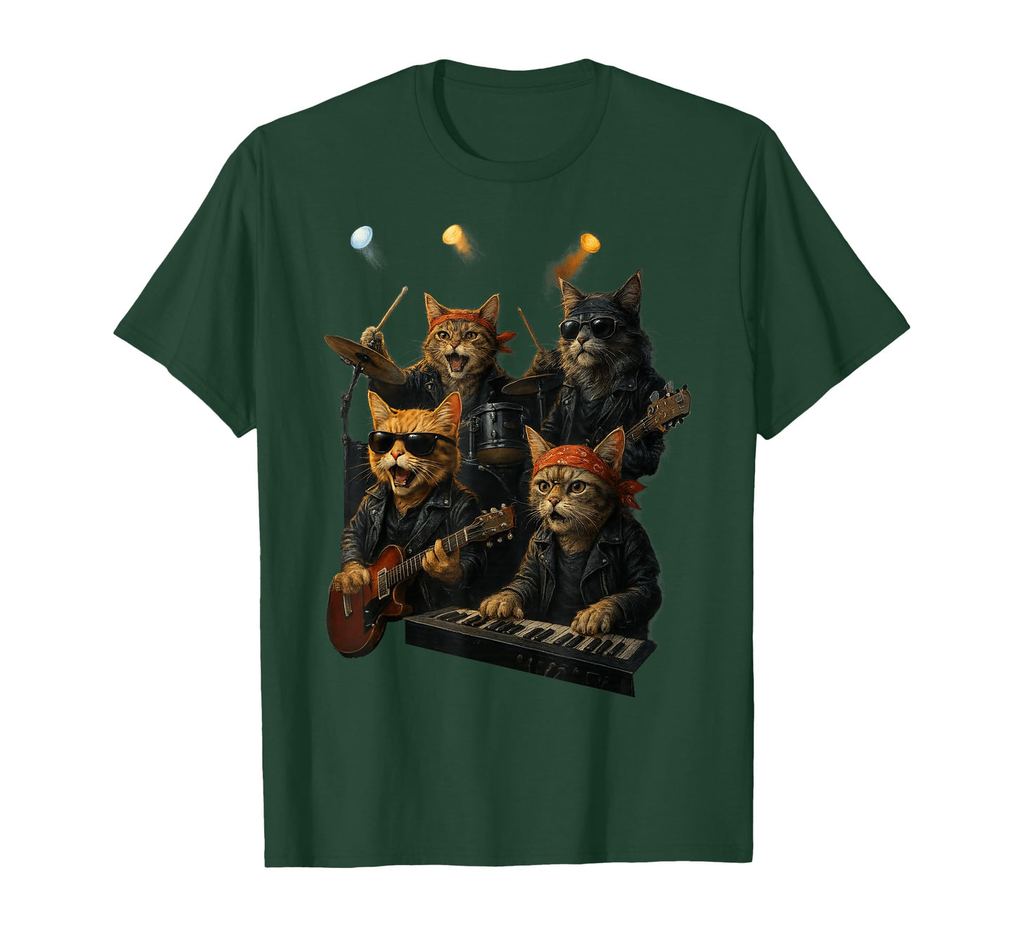 Rock Band Cats | Funny Cute Music-Themed Design | Graphic T-Shirt