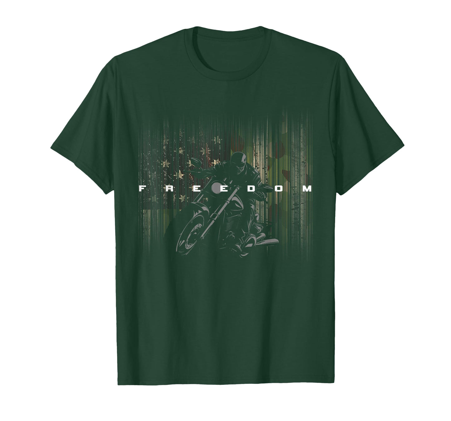 American Flag Camouflage Motorcycle T-Shirt