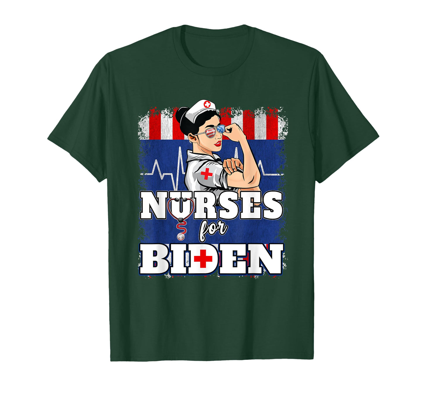 Nurses For Biden US Flag Vote Democrat Healthcare Nurses T-Shirt