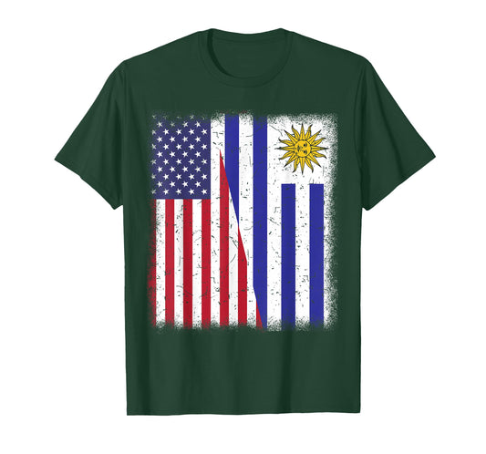Uruguay American Flag 4th July Hispanic Heritage Uruguayan T-Shirt