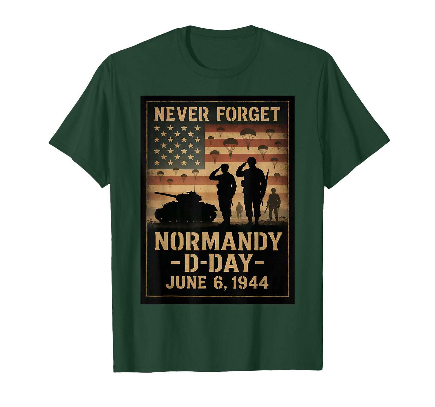 D-Day 81st Anniversary Normandy 1944 Military Tribute Men T-Shirt