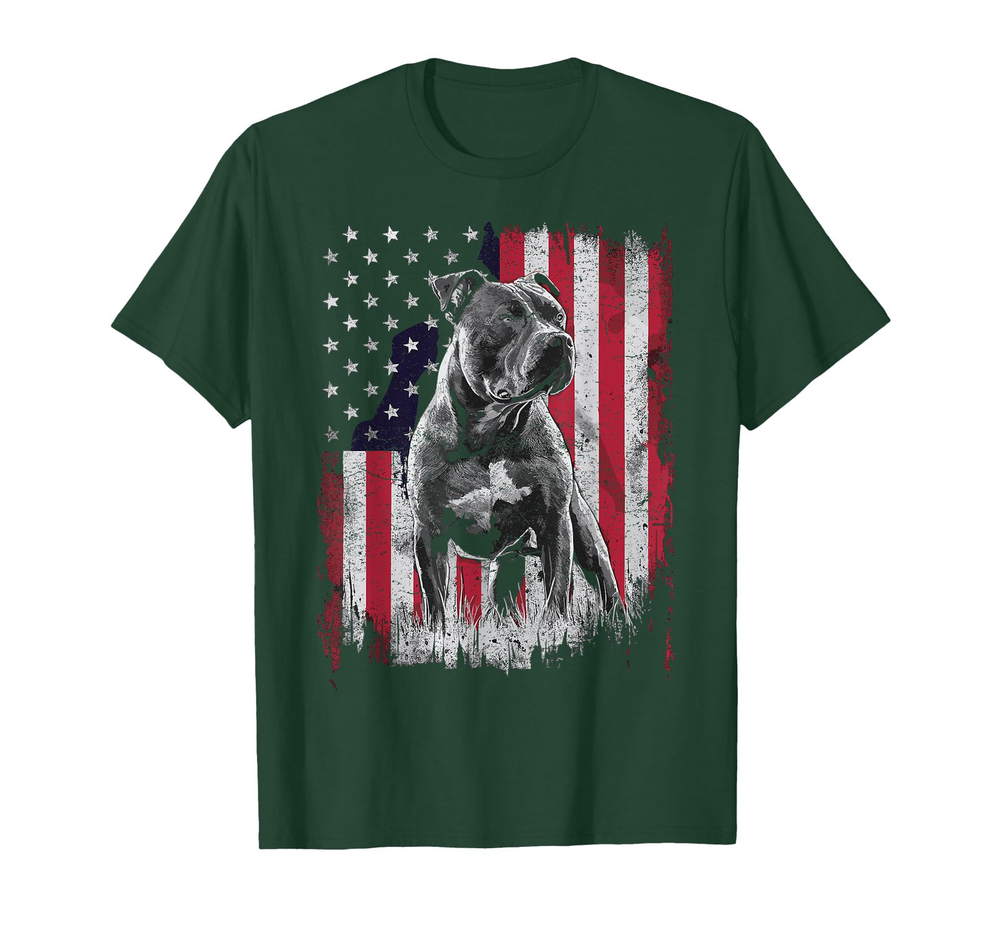 Pit Bull Dog Dad Mom 4th of July Patriotic USA Women Men T-Shirt