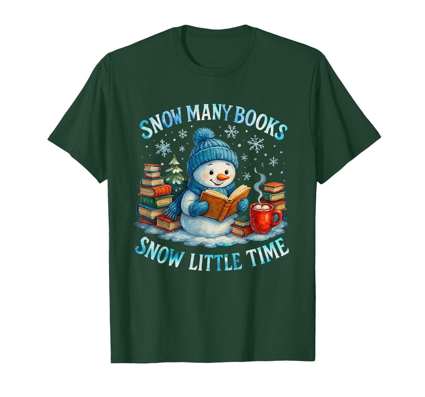 Reading Cozy Winter Snowman Christmas Design T-Shirt