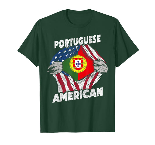 Portuguese And American Flag Portugal Proud T-Shirt