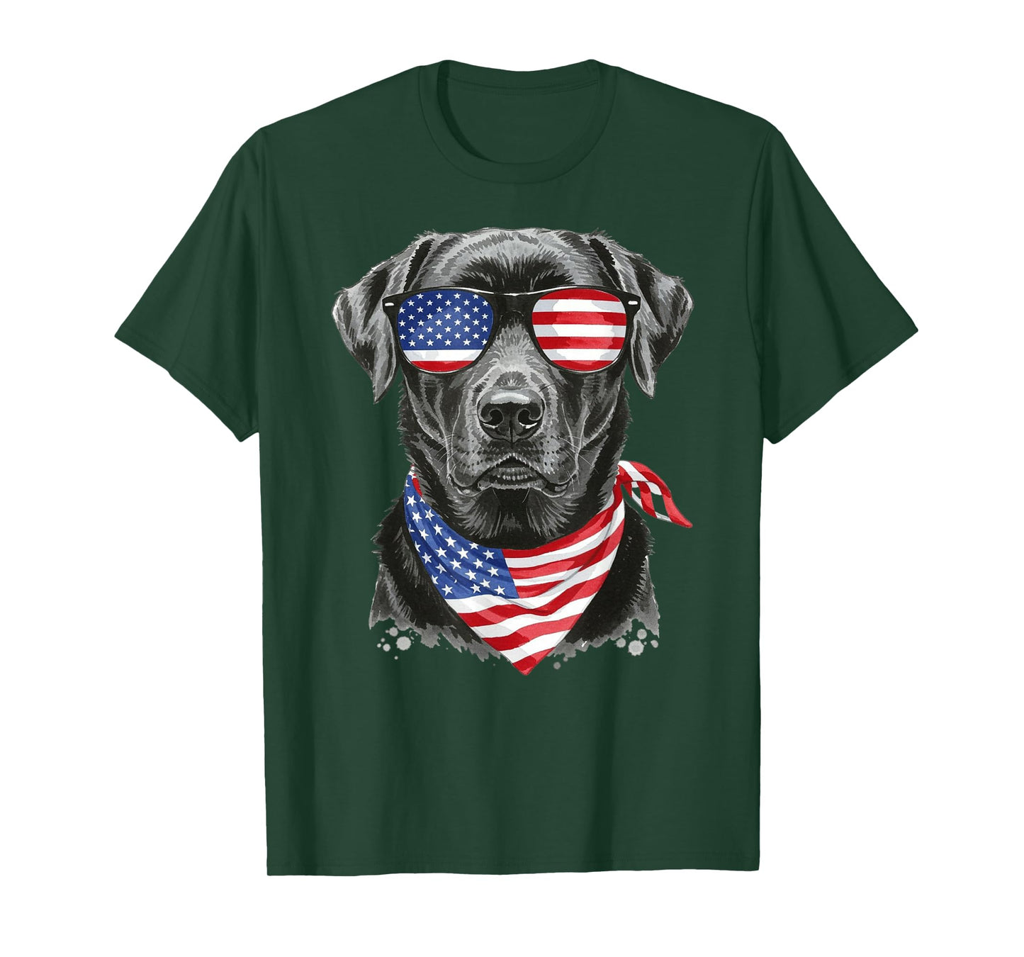 Patriotic Black Labrador Retriever American 4th of July T-Shirt